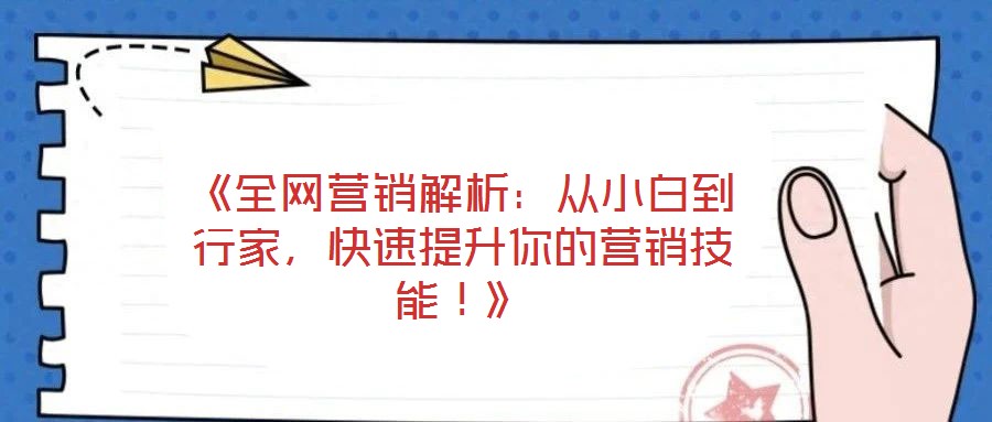 《全網營銷解析:從小白到行家,快速提升你的營銷技能!》