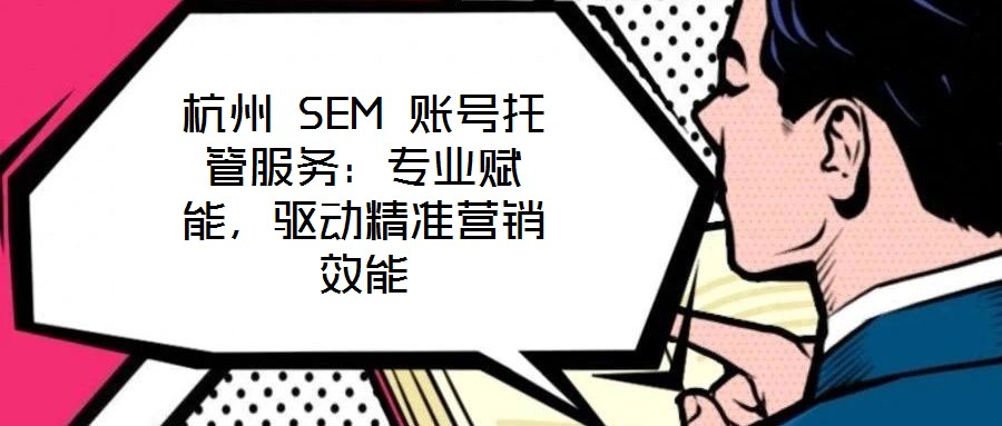 杭州 SEM 賬號托管服務:專業(yè)賦能,驅(qū)動精準營銷效能
