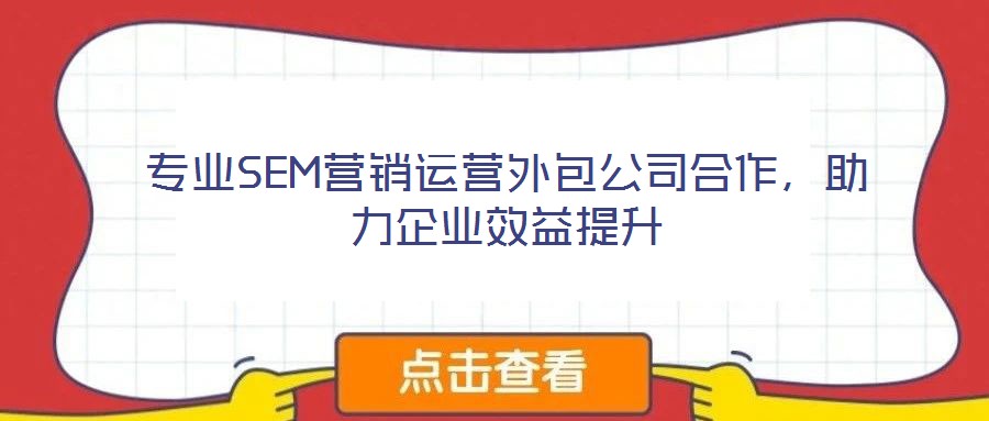 專業(yè)SEM營銷運(yùn)營外包公司合作,助力企業(yè)效益提升